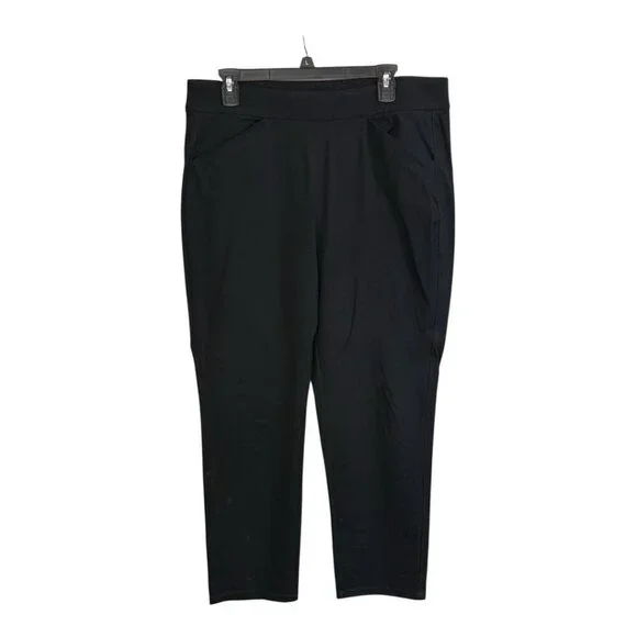 Chicos Travelers Womens Cropped Pants~Size 2R (L/12)~Black Stretch L10 42 - Picture 2 of 13